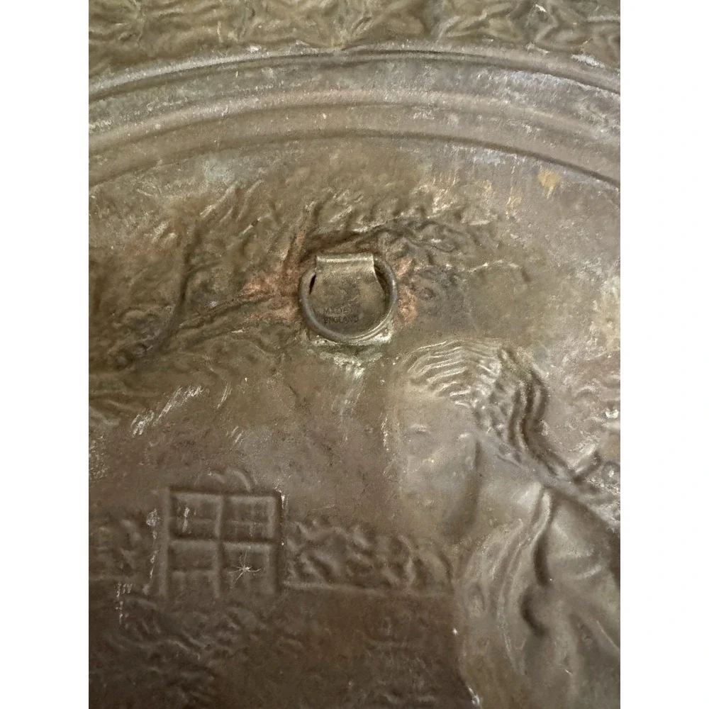 Vintage Embossed‎ Brass Wall Plate 14
